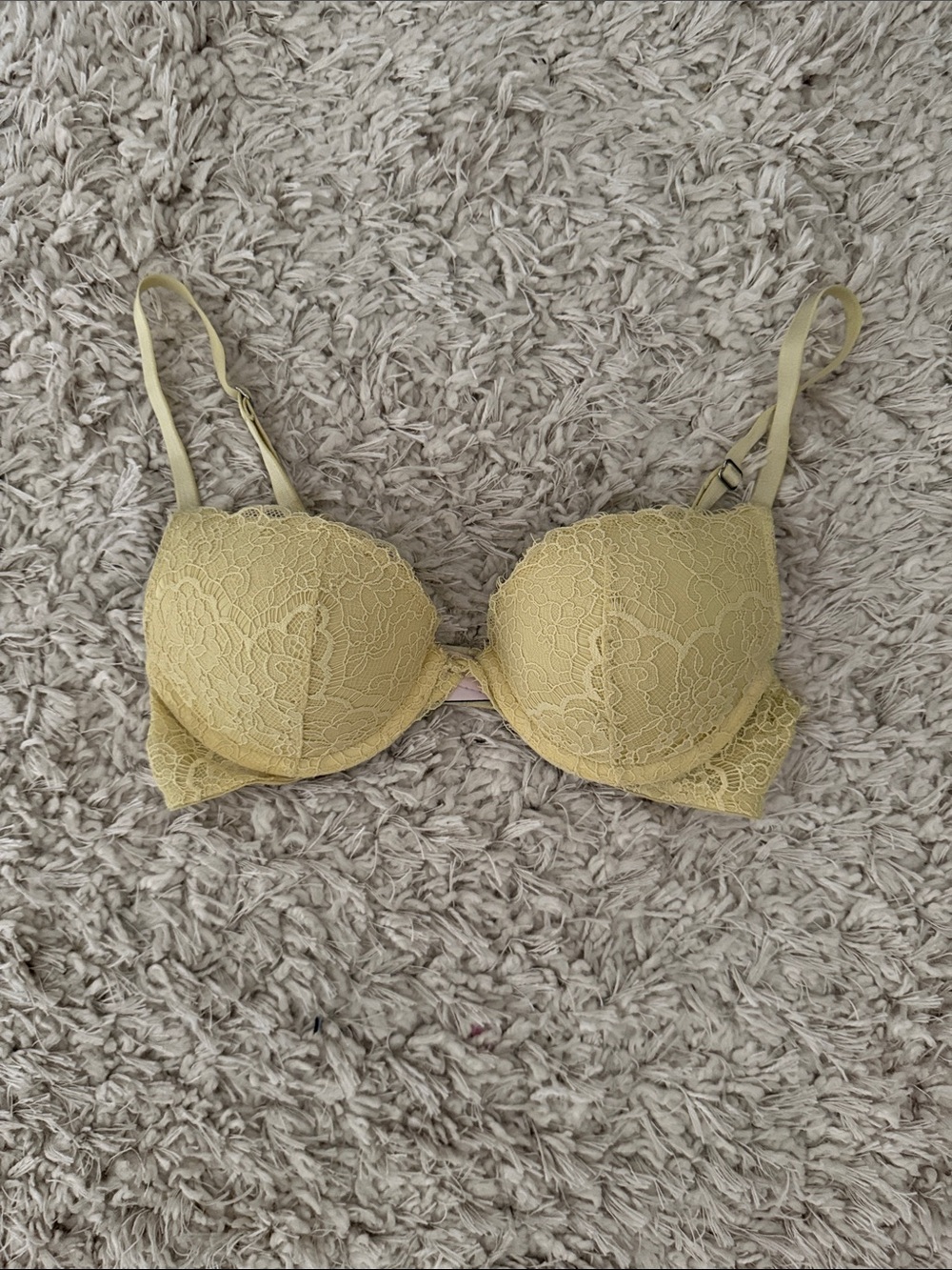 Lace Push-Up Bra in Light Olive - Women Intimates